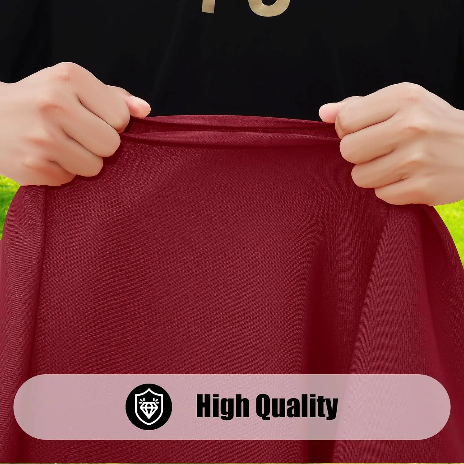 Smiry Rectangle Picnic Table Cloth 2 Pack, Waterproof Elastic Fitted Tablecloths for 6 Foot Tables, Washable Polyester Table Cover for Camping, Banquet and Outdoor (Wine Red, 30"x72")