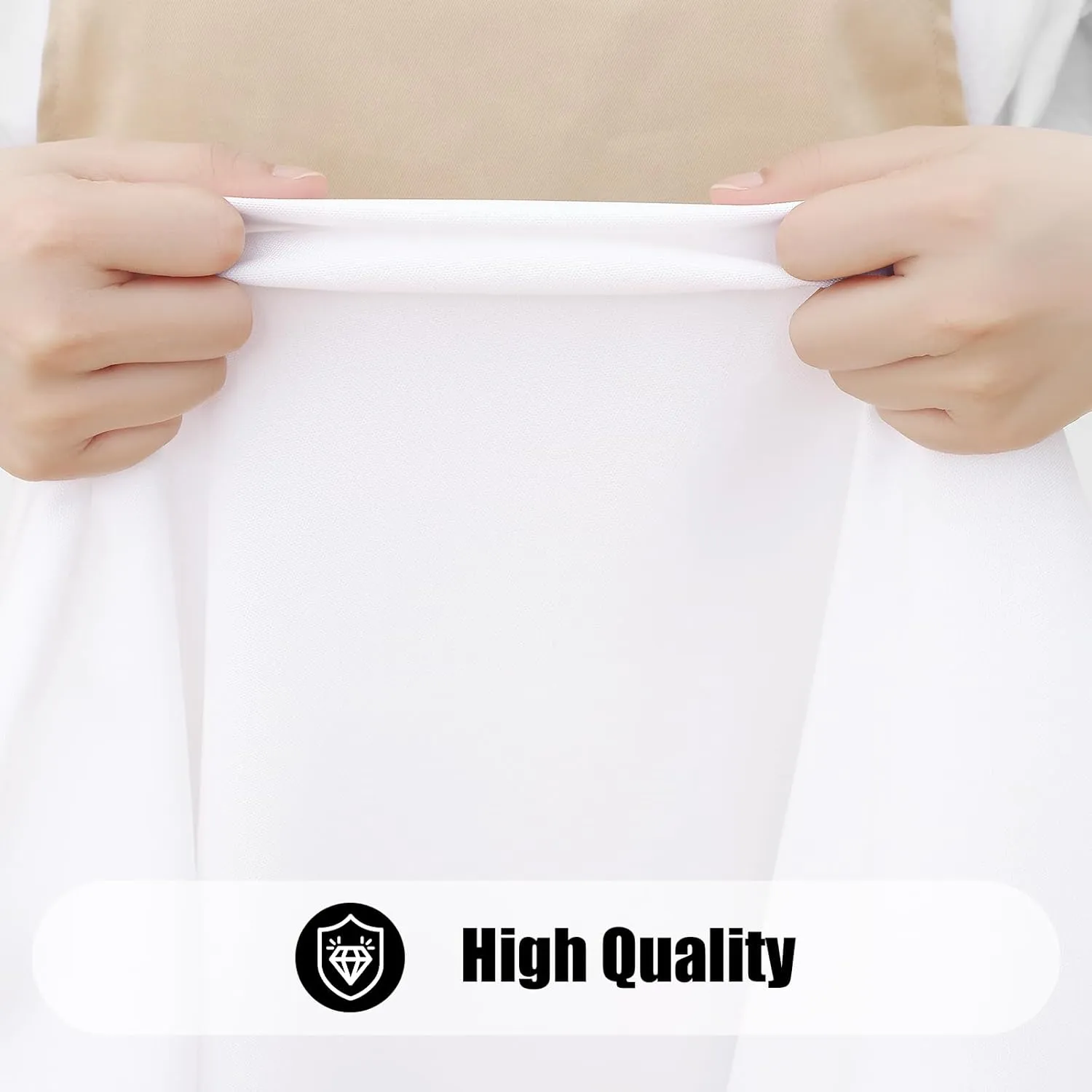 Smiry Rectangle Picnic Table Cloth 2 Pack, Waterproof Elastic Fitted Tablecloths for 8 Foot Tables, Washable Polyester Table Cover for Camping, Indoor and Outdoor (White, 30"x96")