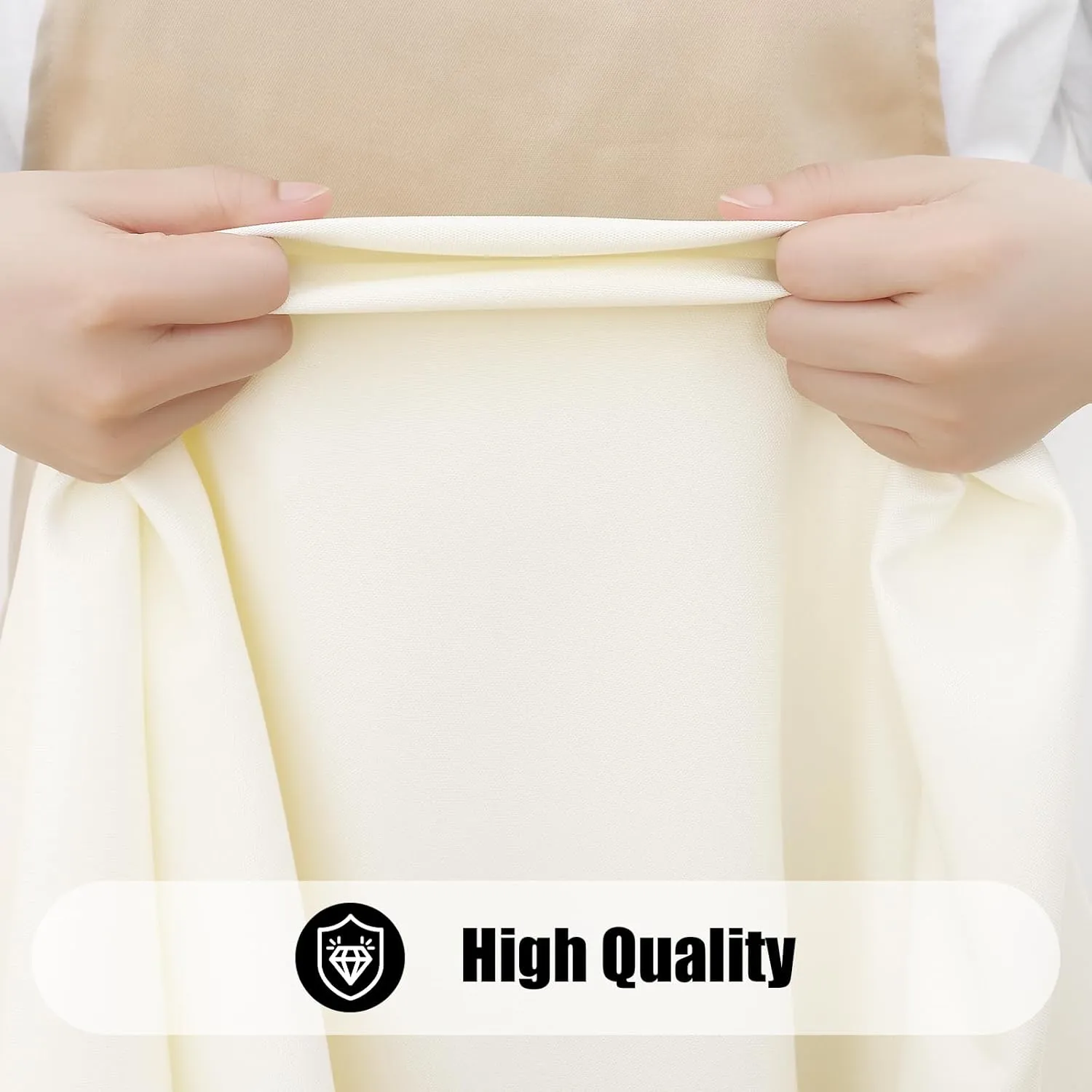 Smiry Rectangle Picnic Table Cloth 6 Pack, Waterproof Elastic Fitted Tablecloths for 6 Foot Tables, Washable Polyester Table Cover for Camping, Indoor and Outdoor (Beige, 30"x72")