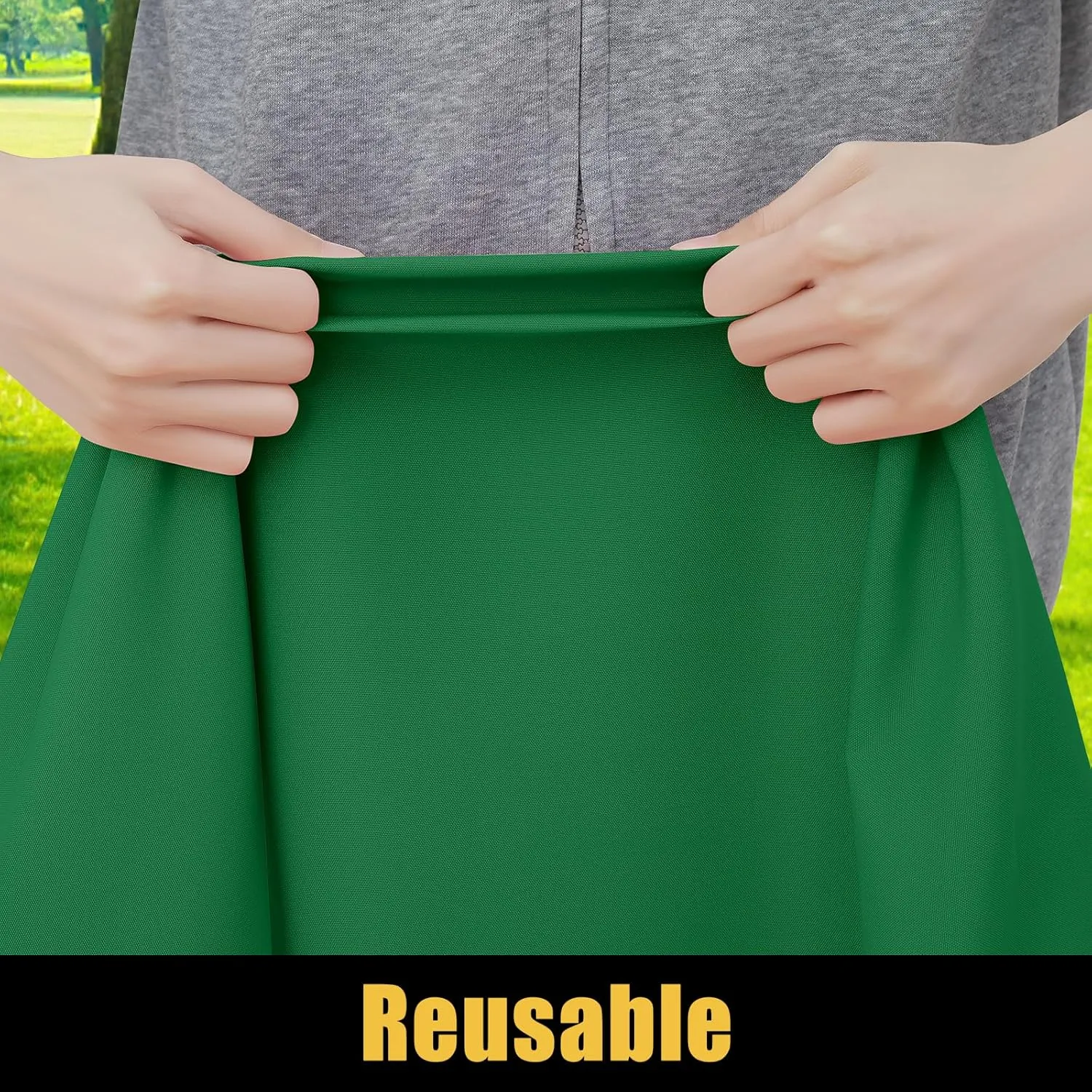 Smiry Rectangle Picnic Table Cloth, Waterproof Elastic Fitted Tablecloths for 6 Foot Tables, Washable Polyester Table Cover for Camping, Indoor and Outdoor (Hunter Green, 30"x72")