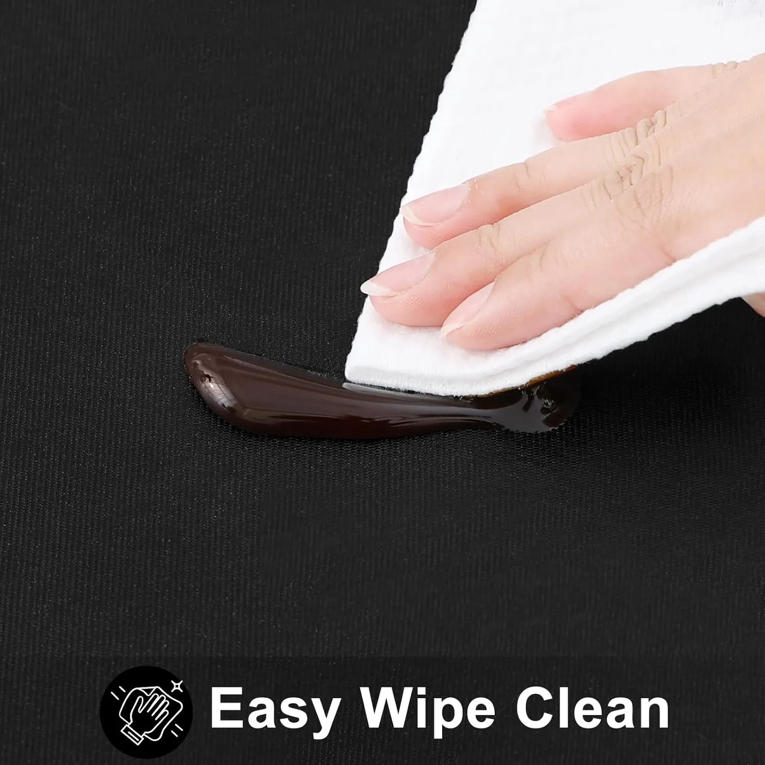 Smiry Rectangle Table Cloth 60x140 Inch, Waterproof Wipeable Vinyl Tablecloths Protector, Oil Spill Proof Plastic Table Cover for Dining, Picnic, Camping, Outdoor, Black