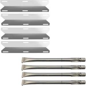 SN3041(4-Pack) SA0361 (4-Pack) 17 5/16" Heat Plate and Burners Relacement for Charmglow 720-0304 Nexgrill 720-0304 Permasteel PG-50400-S and Other Gas Grill Models