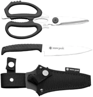 Snow Peak Kitchen Scissors Set - Garlic Press, Bottle Opener, Meat Tenderizer, Nut Cracker