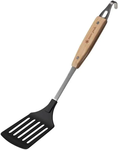 Snow Peak's Nylon Ladle, CS-214, Stainless Steel, Nylon, Bamboo, Made in Japan, Lifetime Product Guarantee