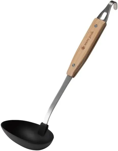 Snow Peak's Nylon Ladle, CS-214, Stainless Steel, Nylon, Bamboo, Made in Japan, Lifetime Product Guarantee