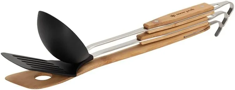 Snow Peak's Nylon Ladle, CS-214, Stainless Steel, Nylon, Bamboo, Made in Japan, Lifetime Product Guarantee