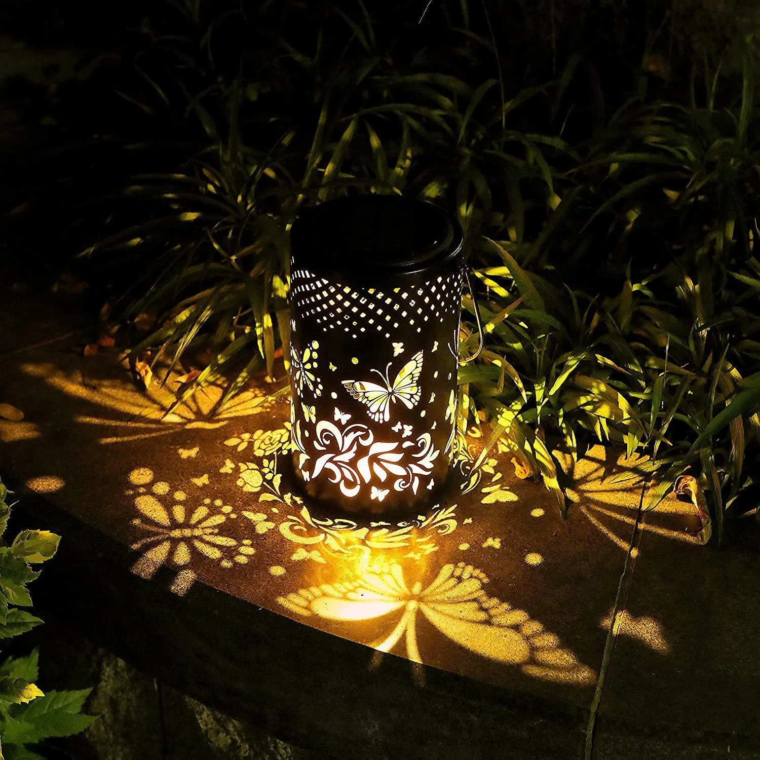 Solar Lantern Butterfly Lamp Lawn Projection