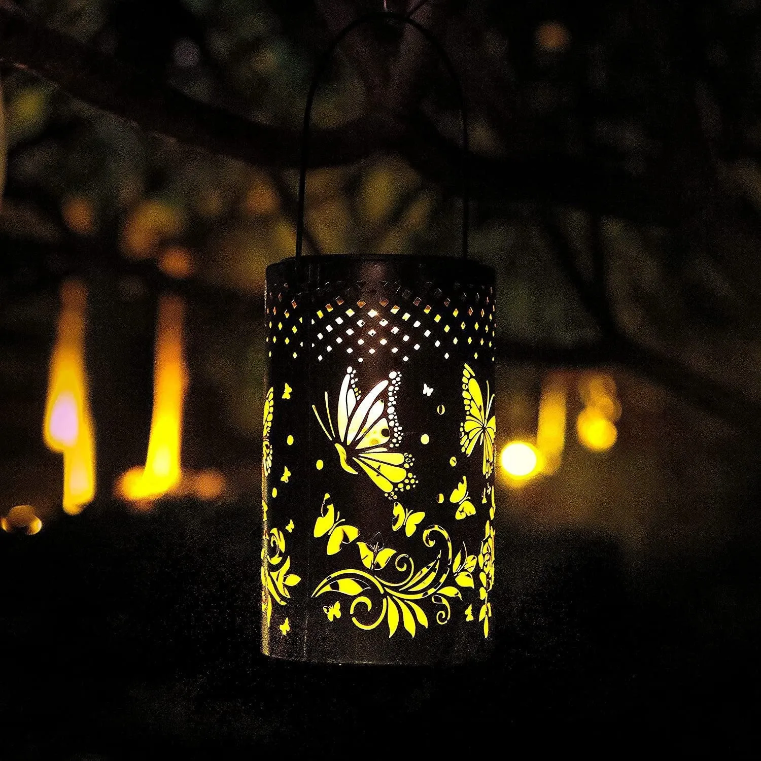 Solar Lantern Butterfly Lamp Lawn Projection