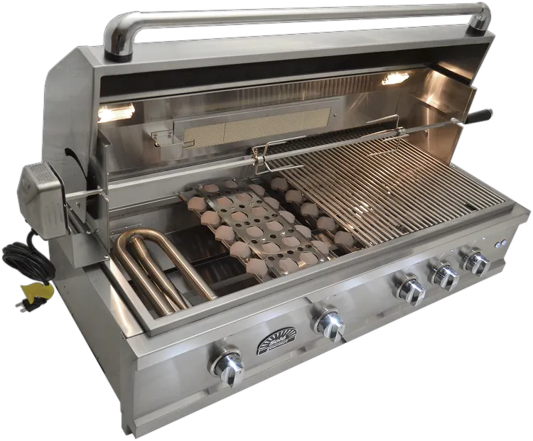 Sole 42 Inch Luxury Natural Gas Grill with Lights and Rotisserie