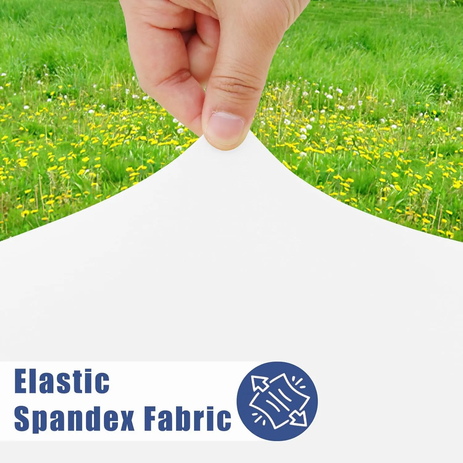 Spandex Picnic Table Cloth 2 Pack, Elastic Fitted Tablecloths for 4 Foot Rectangle Tables, Stretch Washable Patio Table Cover for Outdoor, Camping, Banquet and Parties (White, 24"x48")
