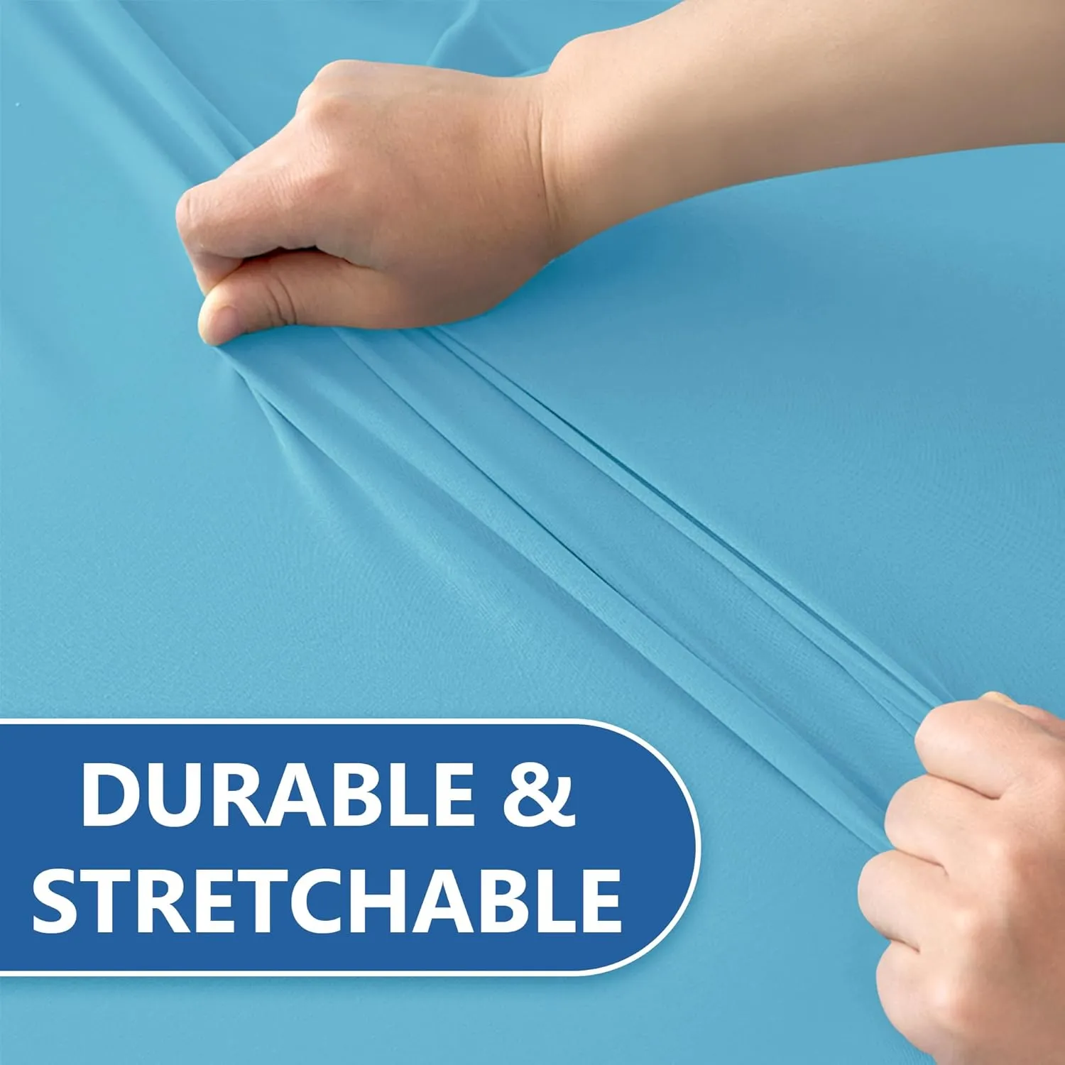 Spandex Table Cover for 6 Foot Rectangle Tables-6 Pack Light Blue Outdoor Picnic Elastic Table Cover-Spandex Stretch Folding Table Cloths for Camping Dining Room Patio Kitchen Banquet Party