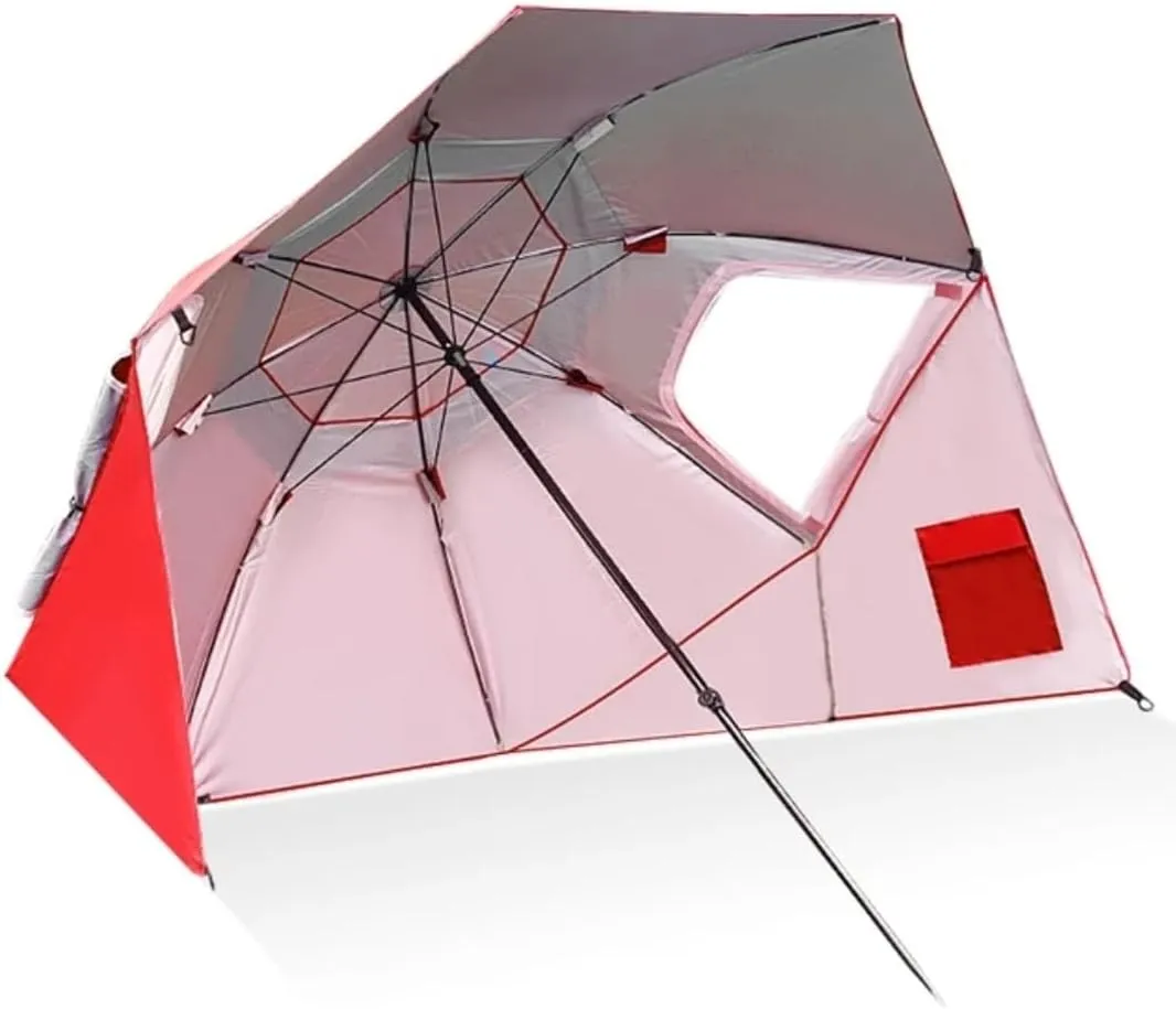 Sport-Brella Super-Brella SPF 50  Sun and Rain Canopy Umbrella for Camping, Beach and Sports Events (8-Foot, Blue)