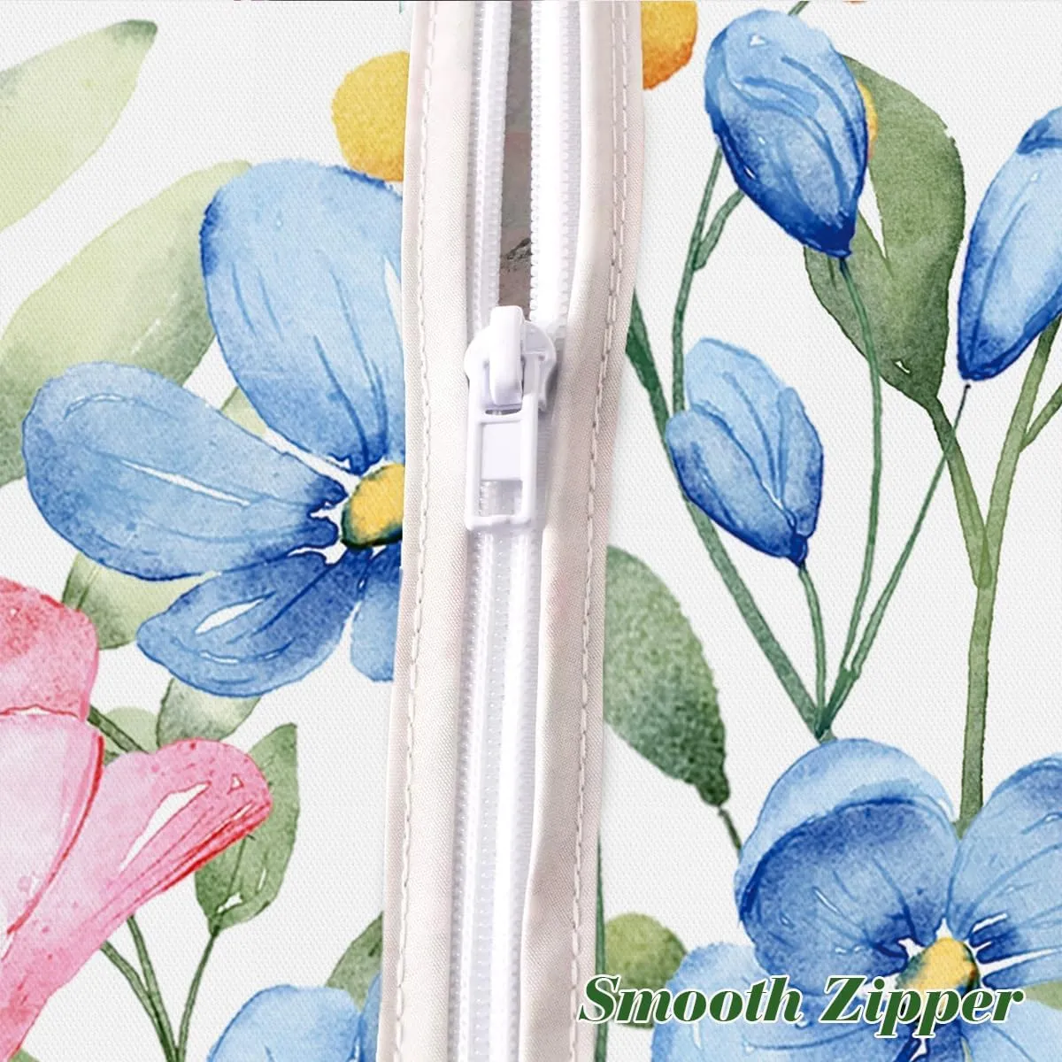 Spring Summer Floral Tablecloth with Umbrella Hole Rectangle 60 x 102 Inch Watercolor Wild Flower Zippered Table Cloth, Spill Proof Fabric Table Cover for Dining, Party, Patio, Camping, Outdoor, Pink