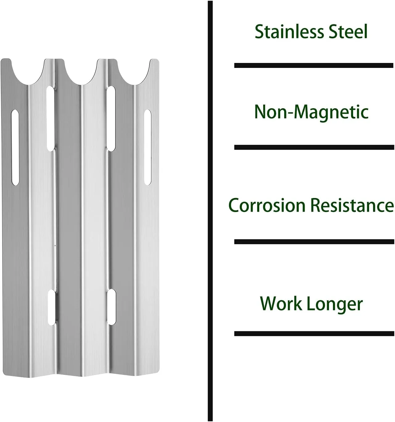 Stainless Steel Grill Heat Plates Heat Shield Burner Cover Flame Tamer, BBQ Gas Grill Replacement Parts Repair Kit for Vermont Castings CF9030, CF9050, VCS5005, VM400, Jenn Air JA460, JA480