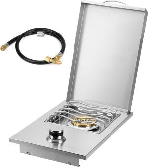 Stanbroil Built-in Stainless Steel Side Burner for Outdoor Kitchen - Natural Gas Only