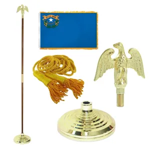 Super Tough Indoor Flagpole Kit with Nylon 4' x 6' Nevada Flag