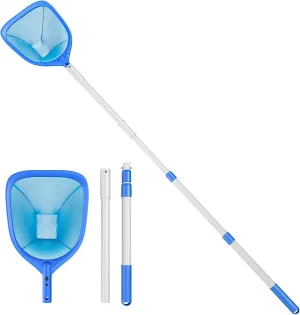 Swimming Pool Skimmer Net Total Length 67.7 inches, Leaf Rake Net with Adjustable Aluminum Pole for Fast Cleaning Ponds, Hot Tub, and Spas, Pool Cleaner Supplies and Accessories