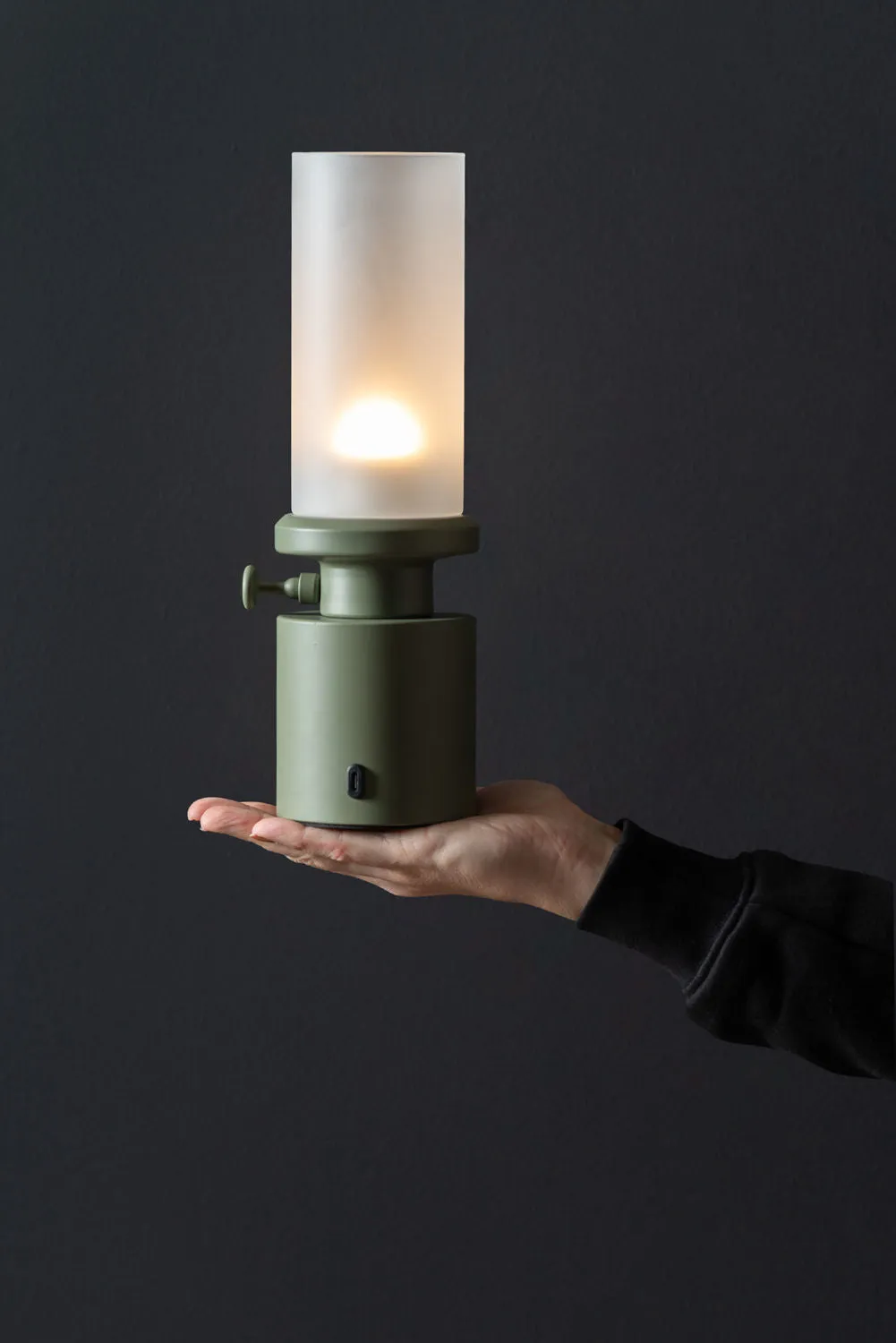 Table lamp Camp LED iron jungle green
