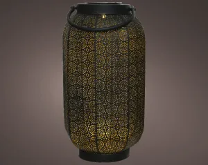 Tall Solar Lantern - Black & Gold
