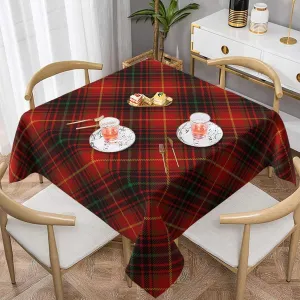 Tartan-Red-Green-Gold-and-Black-Color-Plaid-Flannel-Shirt-S-Trend 100% Polyester Fiber Square Tablecloth Anti Pilling Tablecloth Decoration 54"X54"