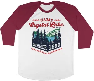 TeesAndTankYou Camp Crystal Lake Three-Quarter Raglan Sleeve Baseball Shirt Unisex