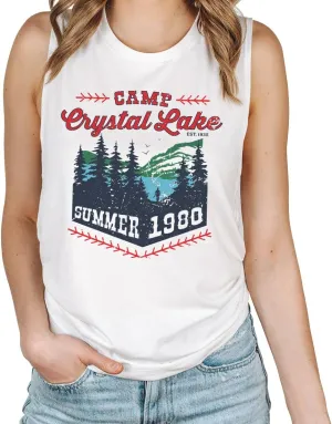 TeesAndTankYou Camp Crystal Lake Women's Muscle Tank