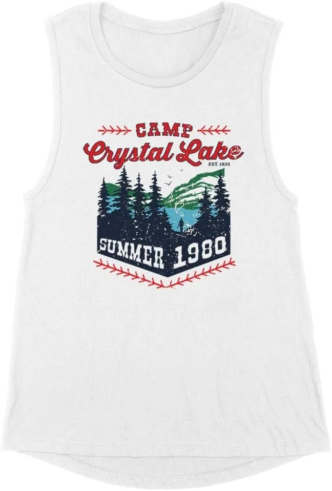 TeesAndTankYou Camp Crystal Lake Women's Muscle Tank