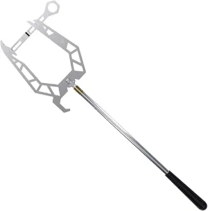 Telescoping Boat Hook, Boat Hook for Docking 16x6in Stainless Steel Automatic Telescoping Boat Hook with Cable Guider U-Shaped Boat Hook Pole for Mooring, Boat Hook Pole
