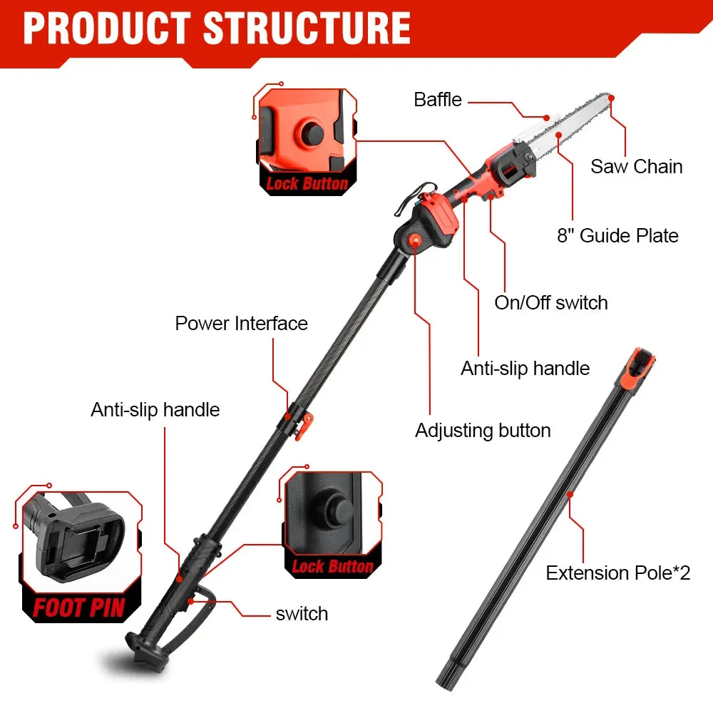 Telescoping Pole Electric Saw Cordless for Makita 18V Battery