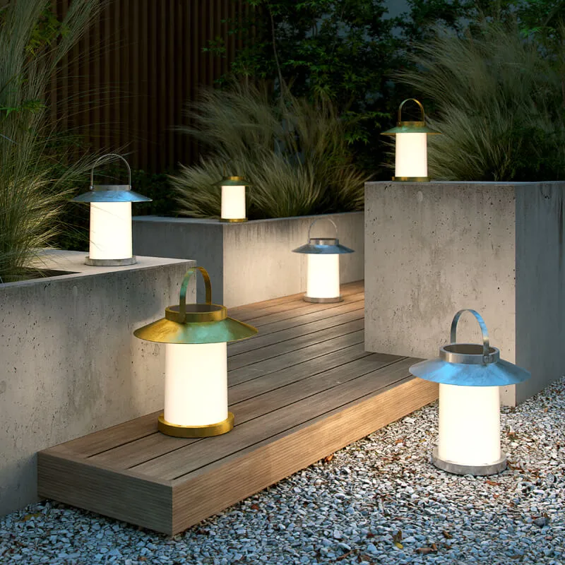 TEMPLE To-Go Portable Outdoor Solar Lantern (avail in Galvanized & Brass)