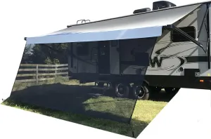 Tentproinc RV Awning Sun Shade Screen 8' X 10' 3'' (Fit for 11' Awning) Mesh Sunshade Motorhome Sunscreen Camping Trailer Awning Shadescreen UV SunBlocker - 3 Year Warranty (Black)