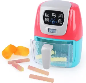 Toy Air Fryer for Kids, Kids Play Kitchen Playset Accessories, Chefs Pretend Kitchen Appliance Toys Oven w/Light, Sound, Play Food Grill Cooking Utensils for Boys Girls Toddlers 2 