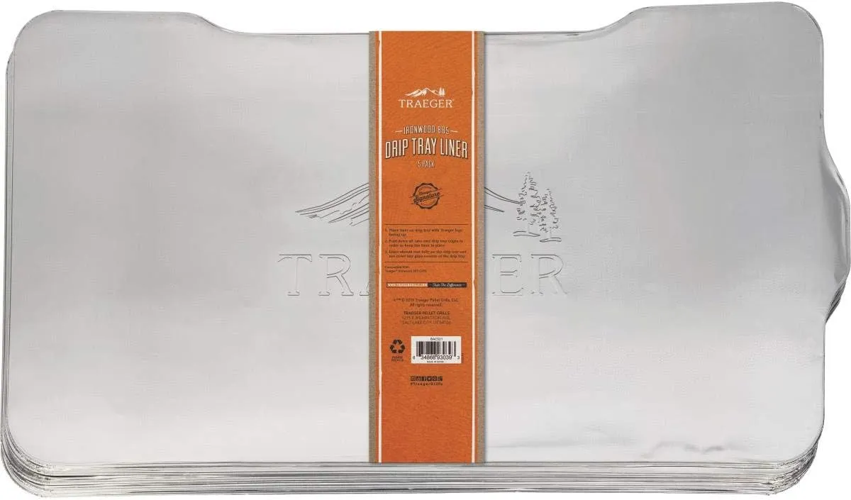 Traeger Grills BAC521 Ironwood 885 Drip Tray Liner Grill Accessory 5-count