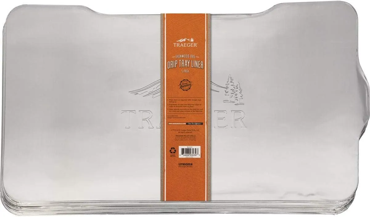 Traeger Grills BAC521 Ironwood 885 Drip Tray Liner Grill Accessory 5-count