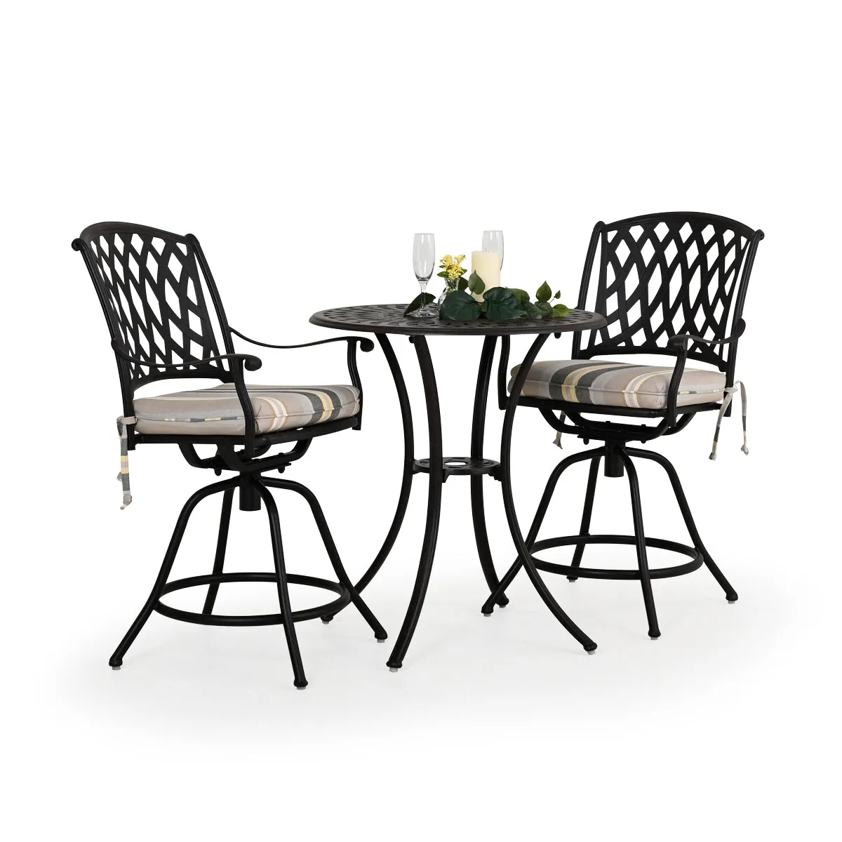 Trellis Outdoor Cast Aluminum Swivel Counter Stool
