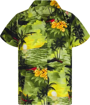 Trend-Hawaiian-Shirt Men Short-Sleeve Front-Pocket Stylish Funky Sun Surf-Boards Palms Unisex