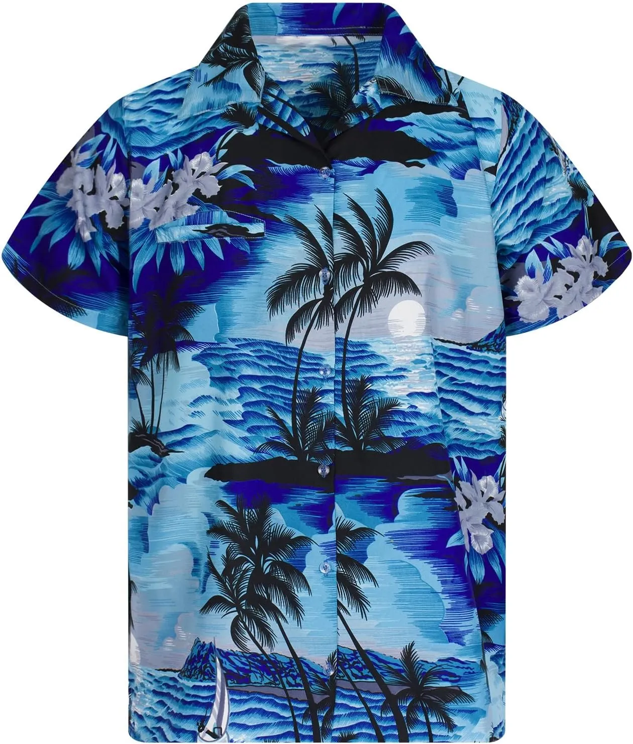 Trend-Hawaiian-Shirt Men Short-Sleeve Front-Pocket Stylish Funky Sun Surf-Boards Palms Unisex