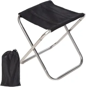 TUFFS 150KG Thickened Outdoor Camping Small Chair Portable Folding Aluminum Alloy Stool Bench Ultralight Picnic Fishing (Color : Gray, Size : A)