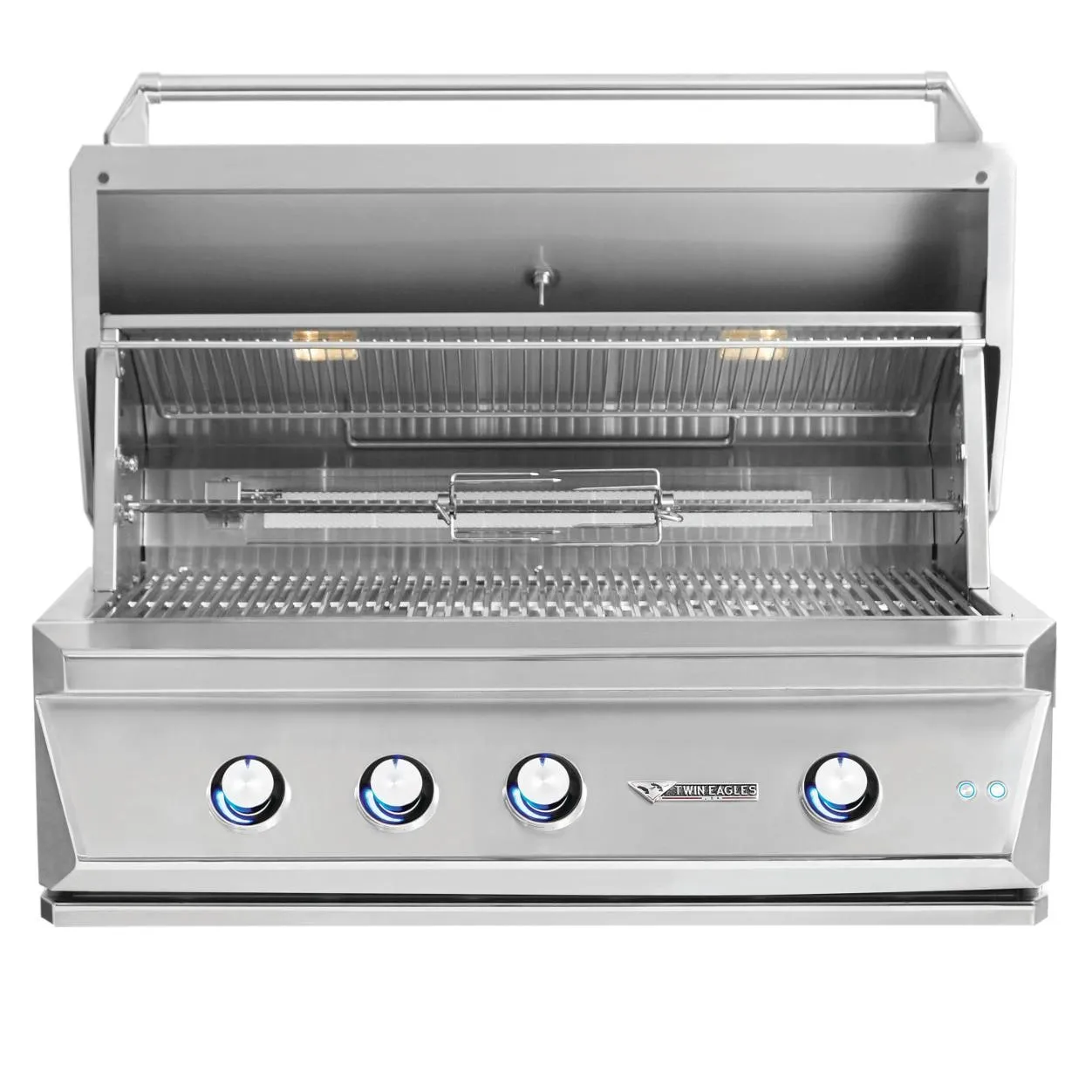 Twin Eagles 36-Inch 3-Burner Gas Grill (Optional Sear Zone/Rotisserie) On Deluxe Cart - TEBQ36   TEGB36SD-B