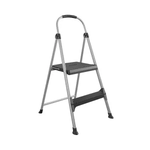 Two-Step Aluminum Step Stool with Plastic Steps