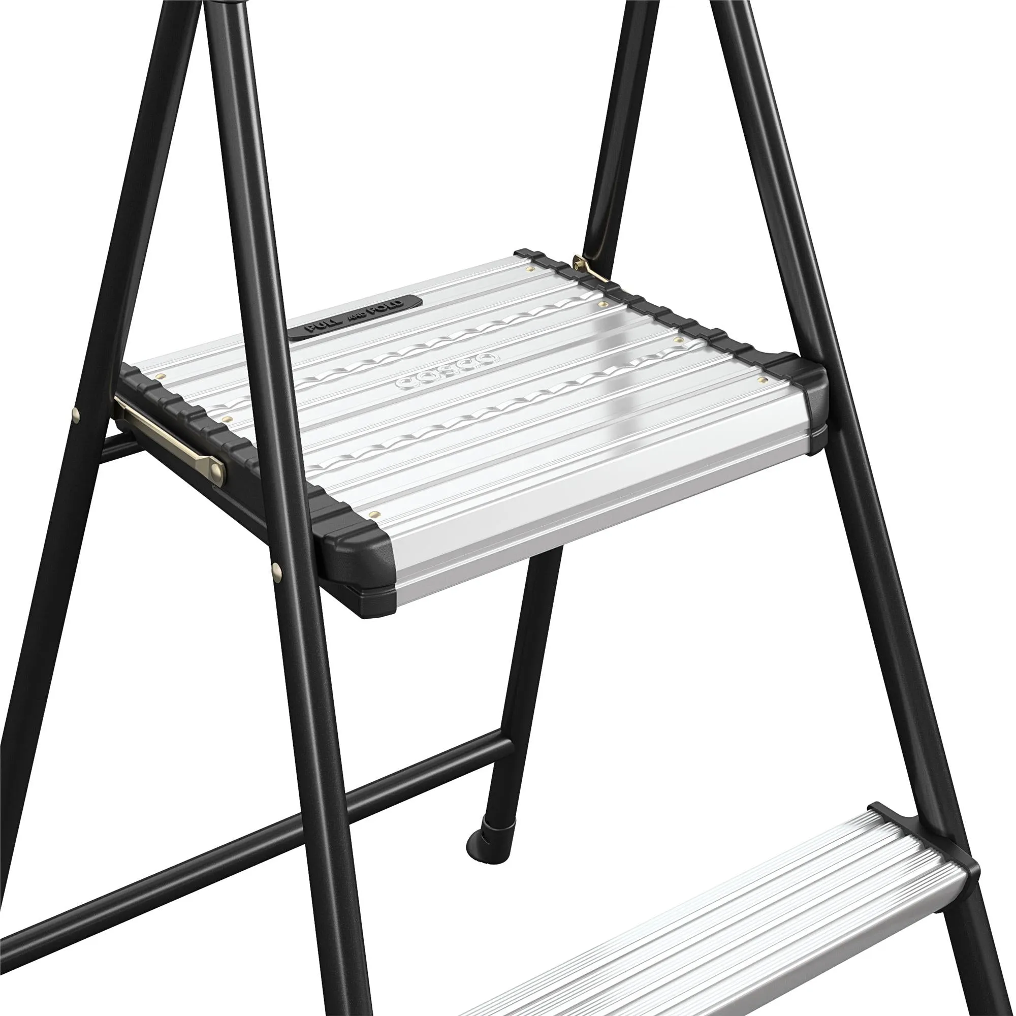 Two-Step Folding Step Stool with Rubber Hand Grip
