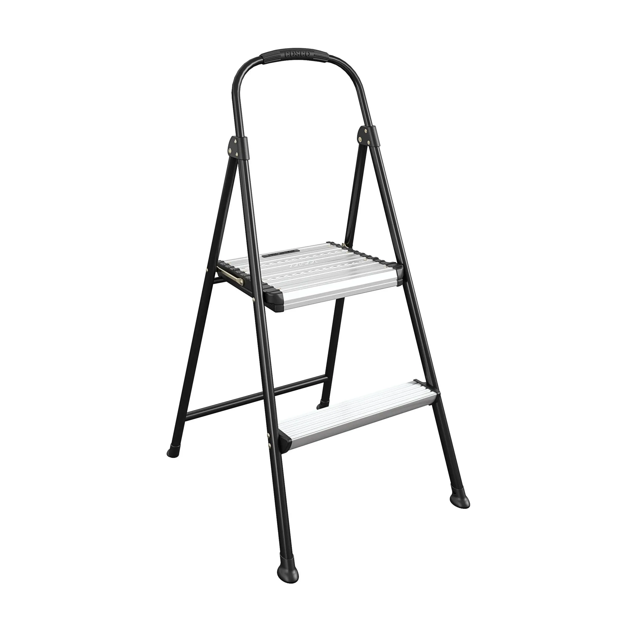 Two-Step Folding Step Stool with Rubber Hand Grip