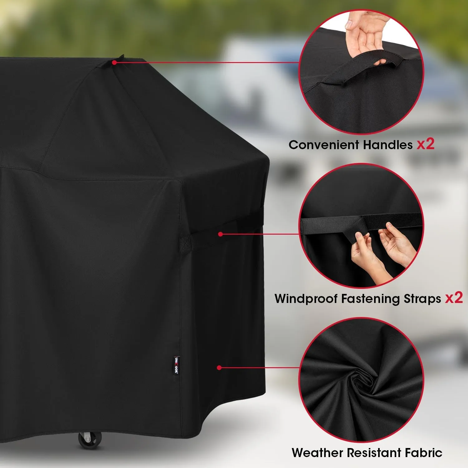 Unicook 63 Inch Grill Cover for Weber Genesis 300 Series and New 2022 Genesis 300, Outdoor BBQ Gas Grill Cover, Heavy Duty Waterproof Fade Resistant, Compared to Weber 7757