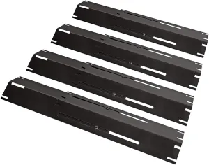 Unicook Universal Replacement Heavy Duty Adjustable Porcelain Steel Heat Plate Shield, Heat Tent, Flavorizer Bar, Burner Cover, Flame Tamer for Gas Grill, Extends from 11.75" up to 21" L, 4 Pack