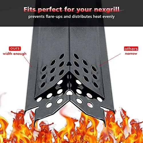 Uniflasy Grill Replacement Parts for Nexgrill 4 Burner 720-0830H 720-0783E 720-0830D 720-0888N 720-0888 Cuisinart CGG-7400 Repair Part Kit Grill Burner Tube Heat Plates Shield Tent Flame Tamer Igniter
