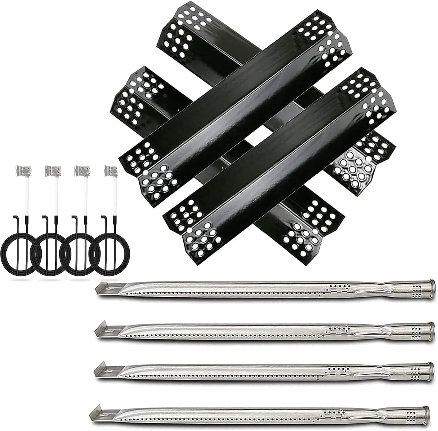 Uniflasy Replacement Part for Nexgrill 720-0925P Burner Tube, Heat Plates for Nexgrill 720-0896 720-0896B 720-0896E, for Home Depot Nexgrill Replacement Parts 4 Burner, 4 Pack