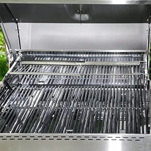Uniflasy Universal Grill Warming Rack 19.7''- 32.3'', Top Grill Rack for Grill,fits Nexgrill,Dynaglo,Cuisinart, Monument 4/5 Burner Grill,Stainless Steel Upper Rack for Nexgrill Gas Grill Replacements