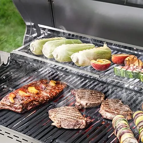 Uniflasy Universal Grill Warming Rack 19.7''- 32.3'', Top Grill Rack for Grill,fits Nexgrill,Dynaglo,Cuisinart, Monument 4/5 Burner Grill,Stainless Steel Upper Rack for Nexgrill Gas Grill Replacements