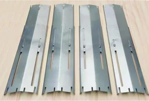 Universal Adjustable Grill Gurner Covers, Flavorizer Bar, Heat Tent, Heat Plate Shields, Flame Tamer for Gas Grill Replacement Parts, Extends 11.75" up to 21" L（4 Pcs