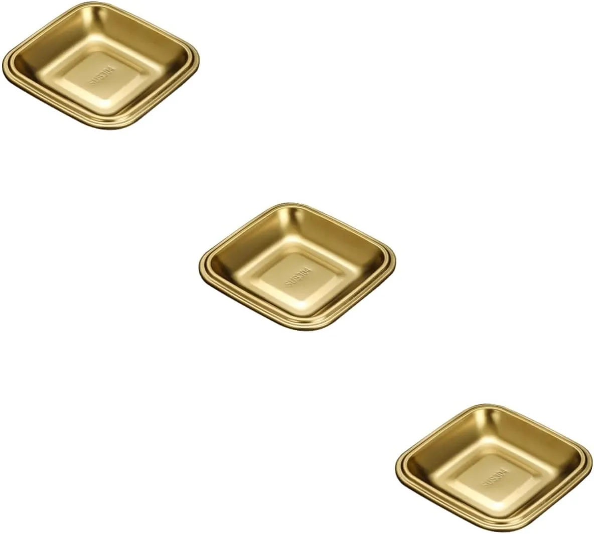 Unomor Pcs Square Camping Plates Stainless Steel Meat Serving Platter Dinner Plate for Grill Home Use